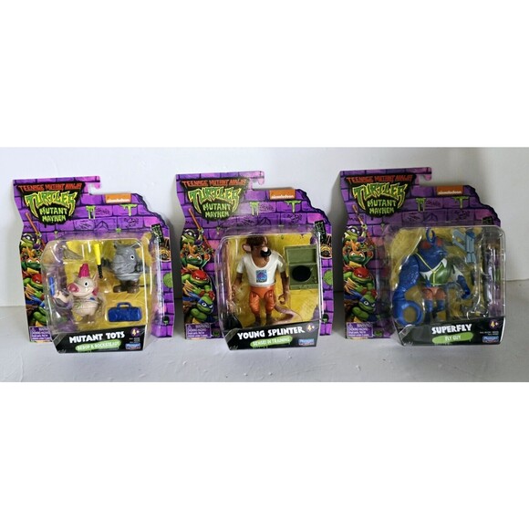 TMNT Mutant Mayhem Set Mutant Tots Young Splinter Super Fly NIB Sealed - Picture 3 of 16